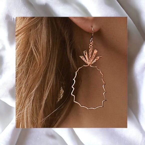 🍍Rose Gold Plated Lightweight Hook Drop boho Beachy Earrings - Picture 3 of 13